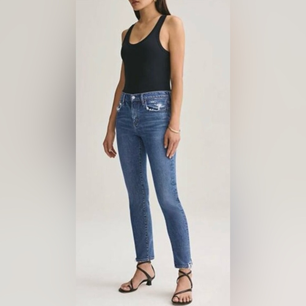 AGOLDE Toni Mid Rise Straight Fit in Stratosphere
